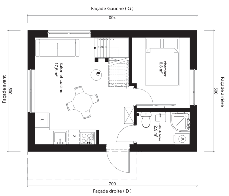 Mea3 - Plan de coupe - rez de chaussée